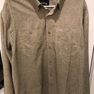 Orvis Tech Chambray Workshirt Canteen Khaki Large